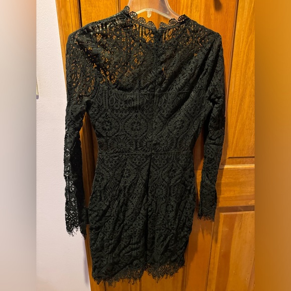 NWT Lulu’s Appetite for Seduction Black Lace Long Sleeve Dress - Picture 3 of 4